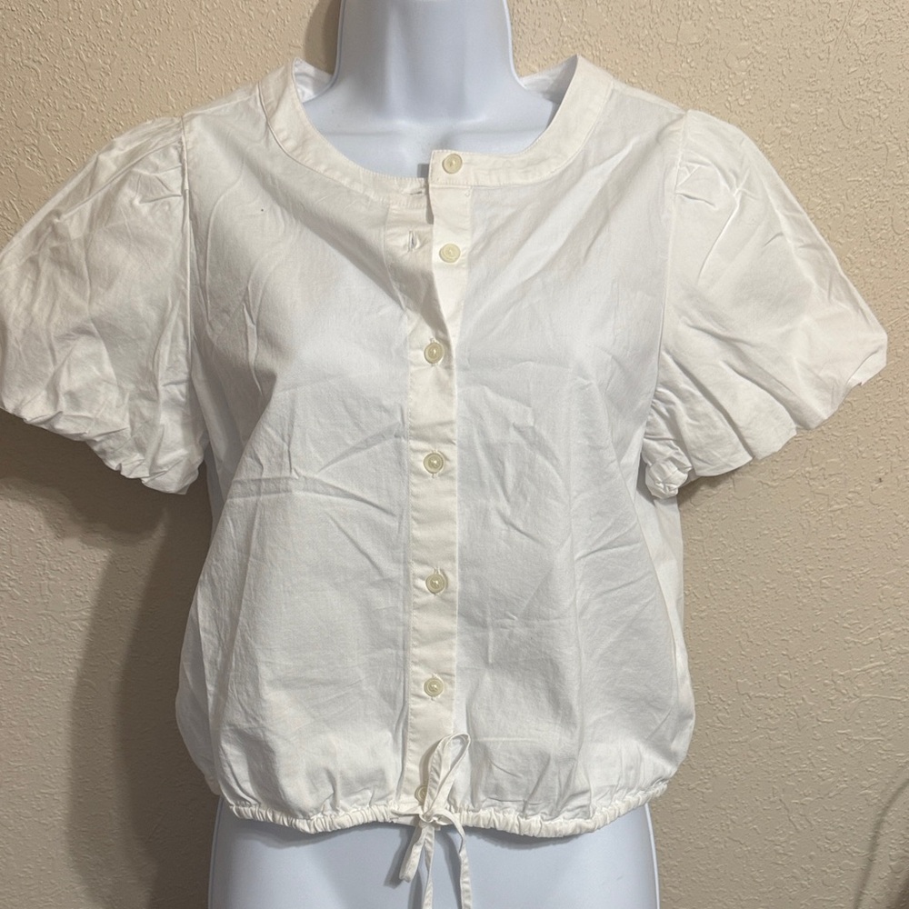 J. Crew Factory White Button-Up Blouse